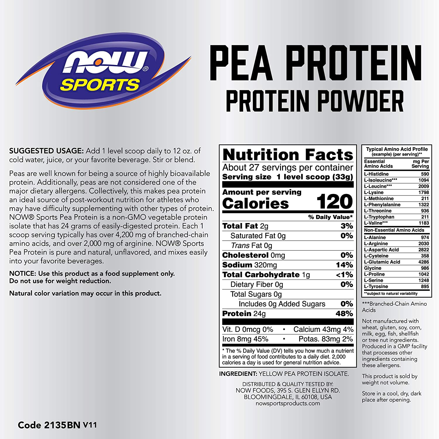 NOW Sports Pea Protein Informed Sport